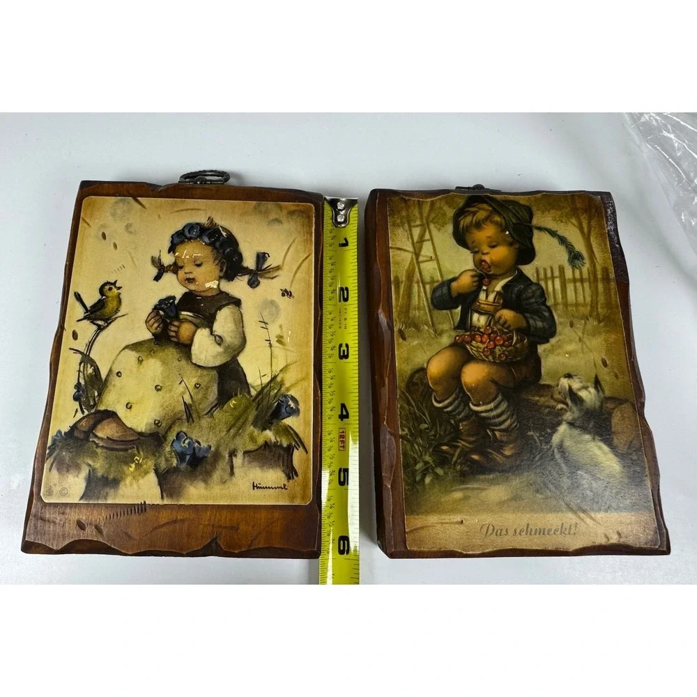 Hummel Wooden Wall Plaques‎ Set of 2 Vintage